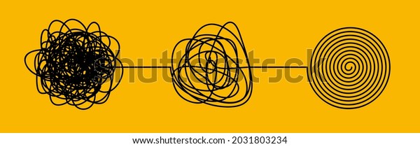 Tangle Untangle Psychotherapy Psychology Concept Tangled Stock Vector ...