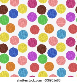 Tangle of woolen thread background. Vector seamless background.