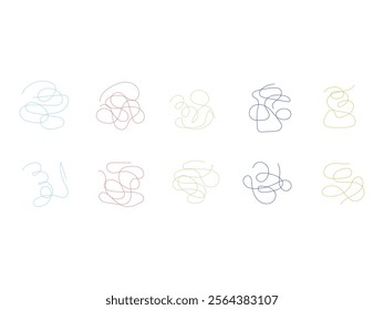 Tangled Abstract Scribble Element Set