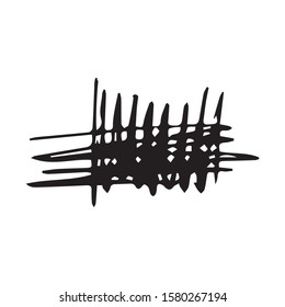 Tangled abstract scribble with hand drawn line. Doodle elements. Isolated sketch on white background. Vector illustration