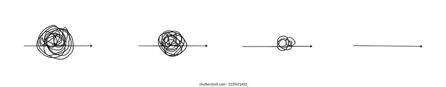 Tangled Arrows.
Confusing Complex Knots.
Black Thin Lines, Doodles.
Vector Illustration.