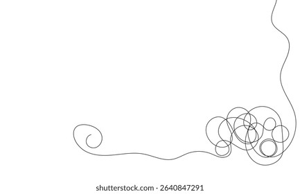 Tangled black thread on white background. Vector Illustration . EPS 10 . 
