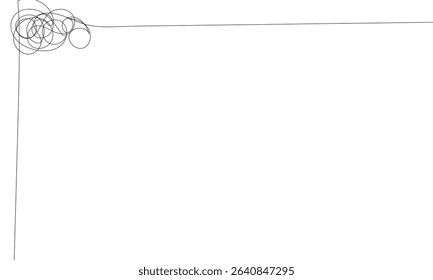 Tangled black thread on white background. Vector Illustration . EPS 10 . 