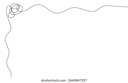 Tangled black thread on white background. Vector Illustration . EPS 10 . 