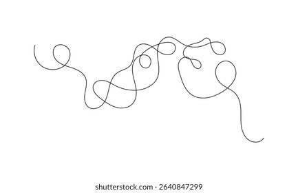 Tangled black thread on white background. Vector Illustration . EPS 10 . 