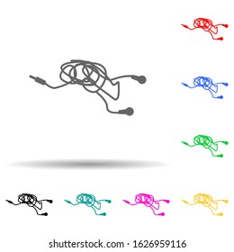 Tangled cable multi color style icon. Simple glyph, flat vector of chaos icons for ui and ux, website or mobile application