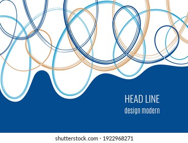 Doodles caóticos enredados sobre olas blancas de colores, espacio para el texto. Plantilla creativa para su diseño. Ilustración del vector