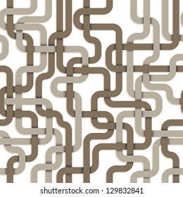 Tangled connections seamless pattern, vector design background.