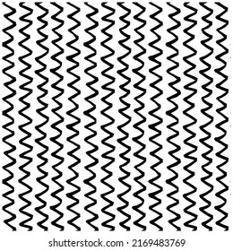 Tangled curved line seamless pattern. Handwritten doodles. Lines and shapes. Handwritten marker design elements on white background.