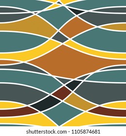 Tangled curvy lines seamless pattern, vector repeat endless background, artistic stripes trendy tiling wallpaper motif. Usable for fabric, wallpaper, wrapping, web and print.