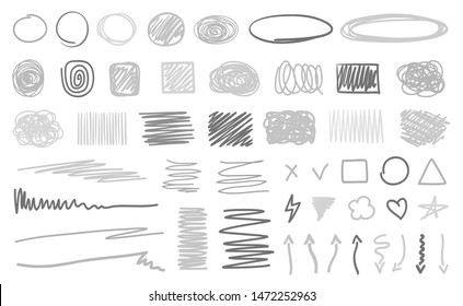 Tangled geometric shapes on white. Backgrounds with array of lines. Intricate chaotic textures. Art creation. Black and white illustration. Doodles for poster or flyer