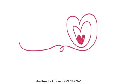 Tangled grungy round hand drawn thin line drawing, freehand drawn heart shape. doodle heart. Heartbeat and love. the word love in heart cute. for decorating the wedding ornament for valentine's day.