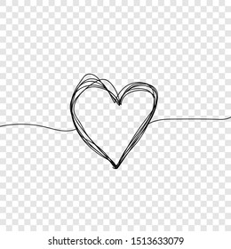 Tangled grungy round scribble hand drawn with thin line. Vector illustration