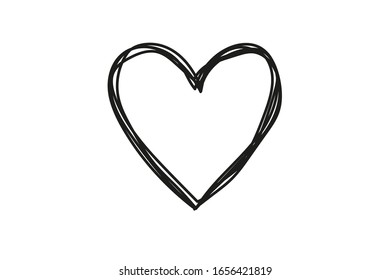 Tangled grungy round scribble hand drawn with thin line, divider shape. Isolated on white background. Vector illustration