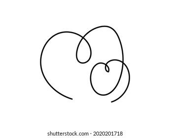 Tangled grungy round scribble hand drawn with thin line, divider shape. 
Isolated on white background. Vector illustration