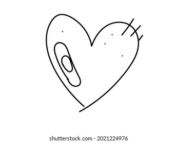 Tangled grungy round scribble hand drawn with thin line, divider shape. 
Isolated on white background. Vector illustration