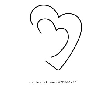Tangled grungy round scribble hand drawn with thin line, divider shape. 
Isolated on white background. Vector illustration