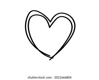 Tangled grungy round scribble hand drawn with thin line, divider shape. 
Isolated on white background. Vector illustration