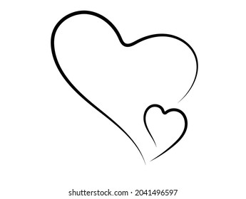 Tangled grungy round scribble hand drawn with thin line, divider shape. 
Isolated on white background. Vector illustration