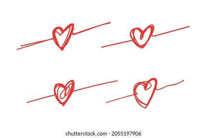 Tangled grungy round scribble hand drawn with thin line, divider shape. Isolated on white background. Vector illustration