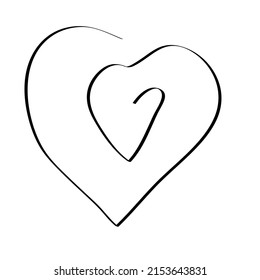 Tangled grungy round scribble hand drawn with thin line, divider shape. Isolated on white background. Vector illustration