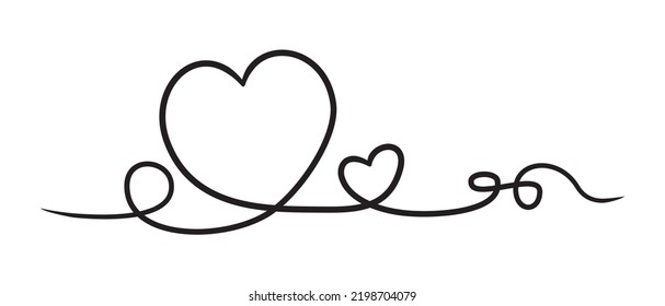 Tangled grungy round scribble hand drawn with thin line, divider shape. Isolated on white background. Vector illustration