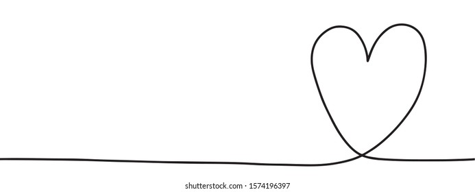 Tangled hand drawn doodle continuous one line drawing of heart isolated on white background for valentines, women, mother day greeting invitation graphic design.
