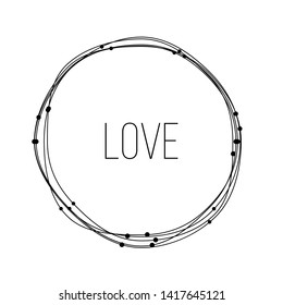 Tangled line circle frame design element