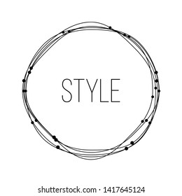 Tangled line circle frame design element