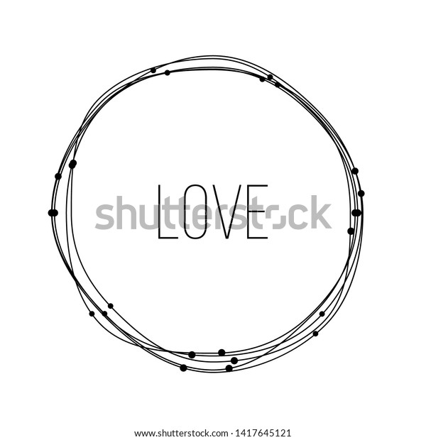 Tangled line circle\
frame design element