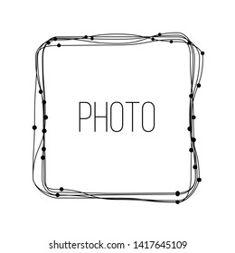 Tangled line square frame design element