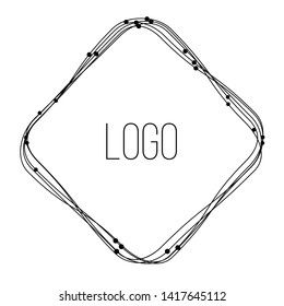 Tangled line square frame design element