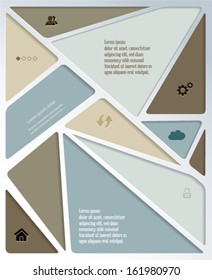Tangled lines infographics template. Can be used for web site home page. Vector eps10.
