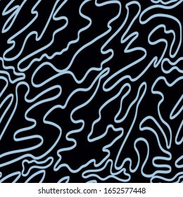 Tangled lines seamless pattern on dark background. A universal background for your cards, flyers, web pages, and more.