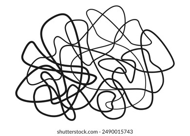 A tangled mess of scribbled lines in vector