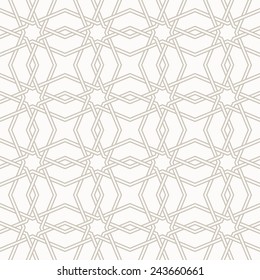 Tangled modern pattern, based on traditional oriental patterns. Seamless vector background. Two colors - easy to recolor.
