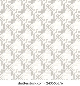 Tangled modern pattern, based on traditional oriental patterns. Seamless vector background. Two colors - easy to recolor.