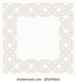 Tangled modern pattern, based on traditional oriental patterns. Seamless vector background. Two colors - easy to recolor.