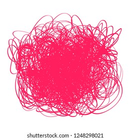 Tangled on white. Chaos pattern. Scribble sketch. Background with array of lines. Intricate chaotic texture. Art creation. Colorful illustration. Doodle for polygraphy, posters and t-shirts