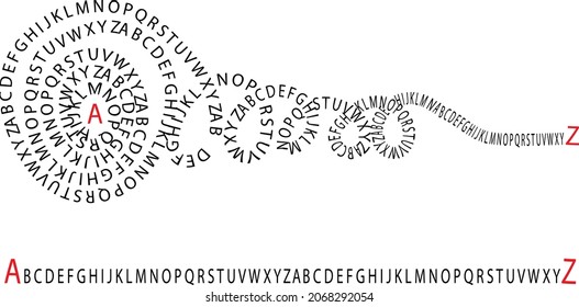 A tangled path from alphabet or letters.The concept of simplifying a confusion or road in psychotherapy, psychology, or goal achievement.
