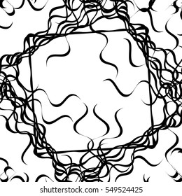 Tangled random curvy lines pattern, geometric element