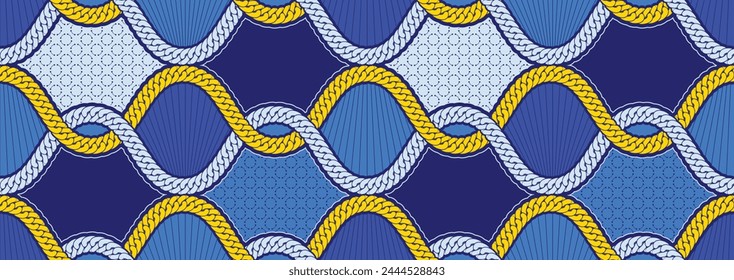 tangled rope art African tribal seamless pattern background Vibrant textile art for modern fashion and cultural integration Ethnic tradition design