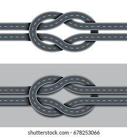 Tangled route isolated photo realistic vector illustration