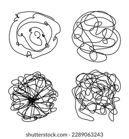 Tangled scribble logo icon sign Hand drawn ink sketch Decorative scrapbooking element Doodle abstract design style Fashion print for clothes greeting invitation card flyer banner poster cover book ad