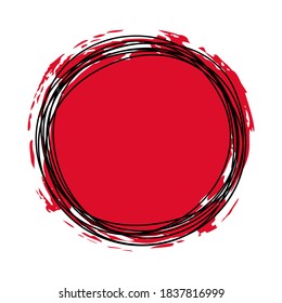 Tangled scribbled circle hand drawn with thin line, divider shape. Isolated on white background. Vector illustration