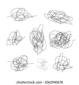 A tangled tangle. The isolated object on a white background.
