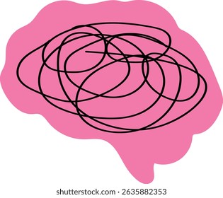 Tangled Thoughts in a Pink Brain