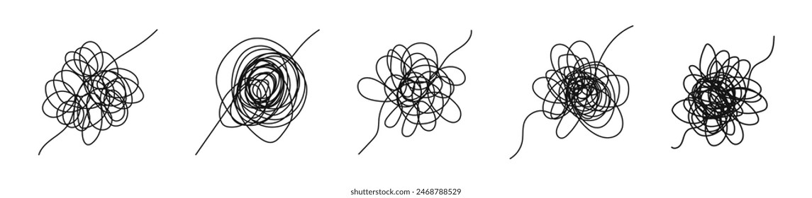 Tangled thread vector set. Problem solution concept.