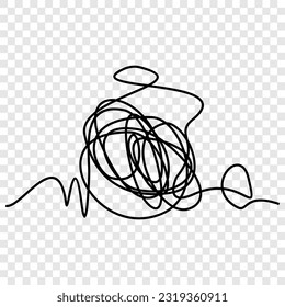tangled threads like someone who is dizzy, Hand drawing single one line 