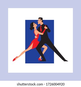 A Tango Couple Dancing Vector Illustration